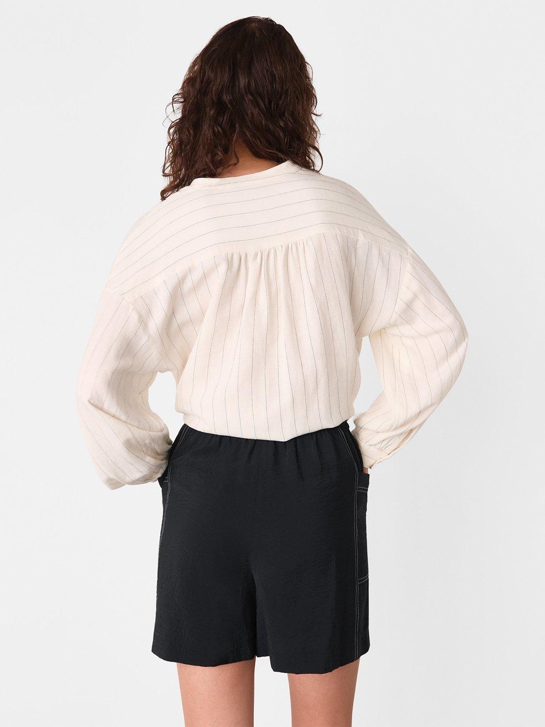 Product image 2 of 5, which shows Whistles Contrast Stitch Pull On Shorts, Black/Multi, 6