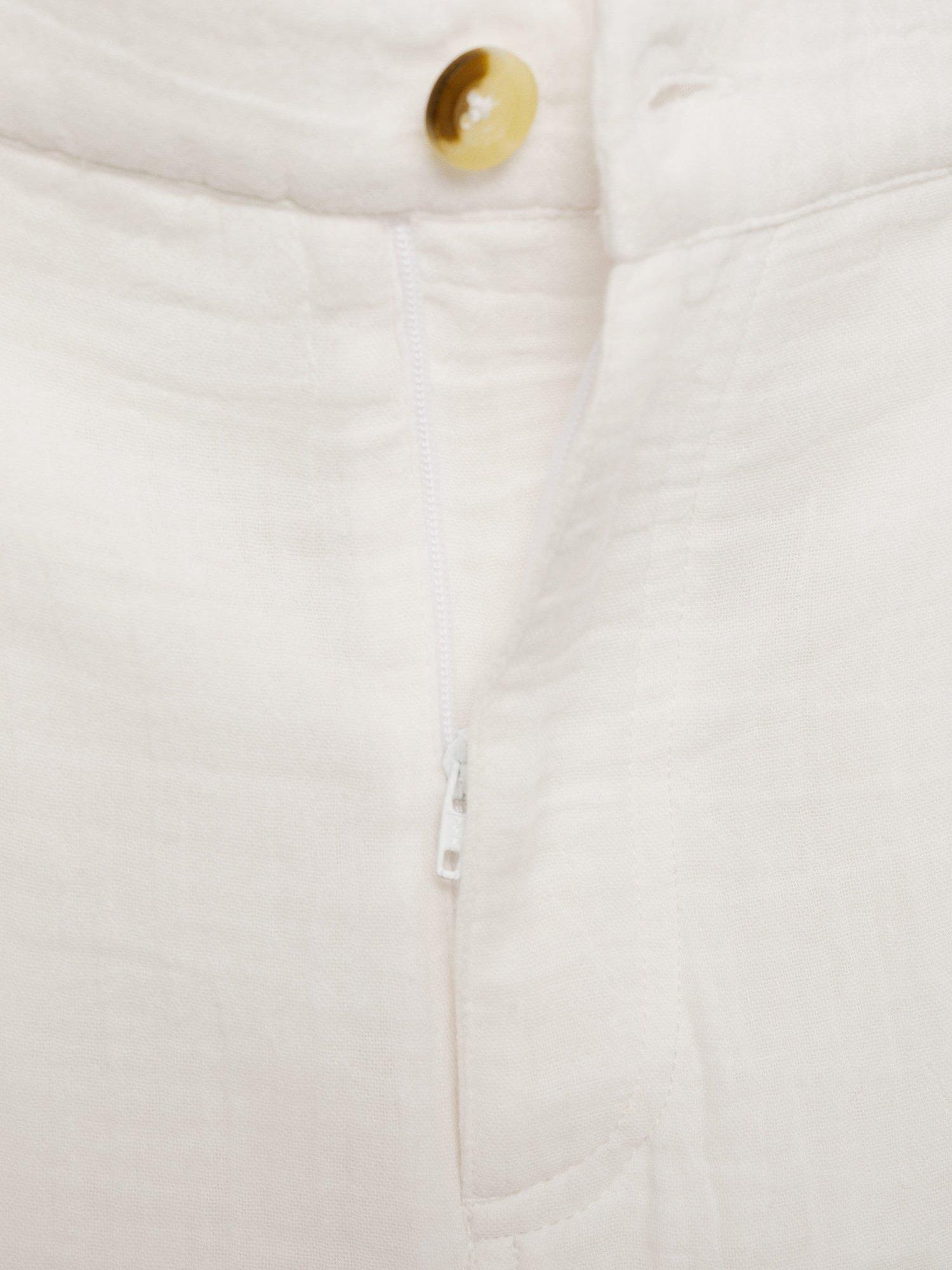 Product image 6 of 6, which shows Mango Rodas Straight Cut Trousers, White, XS