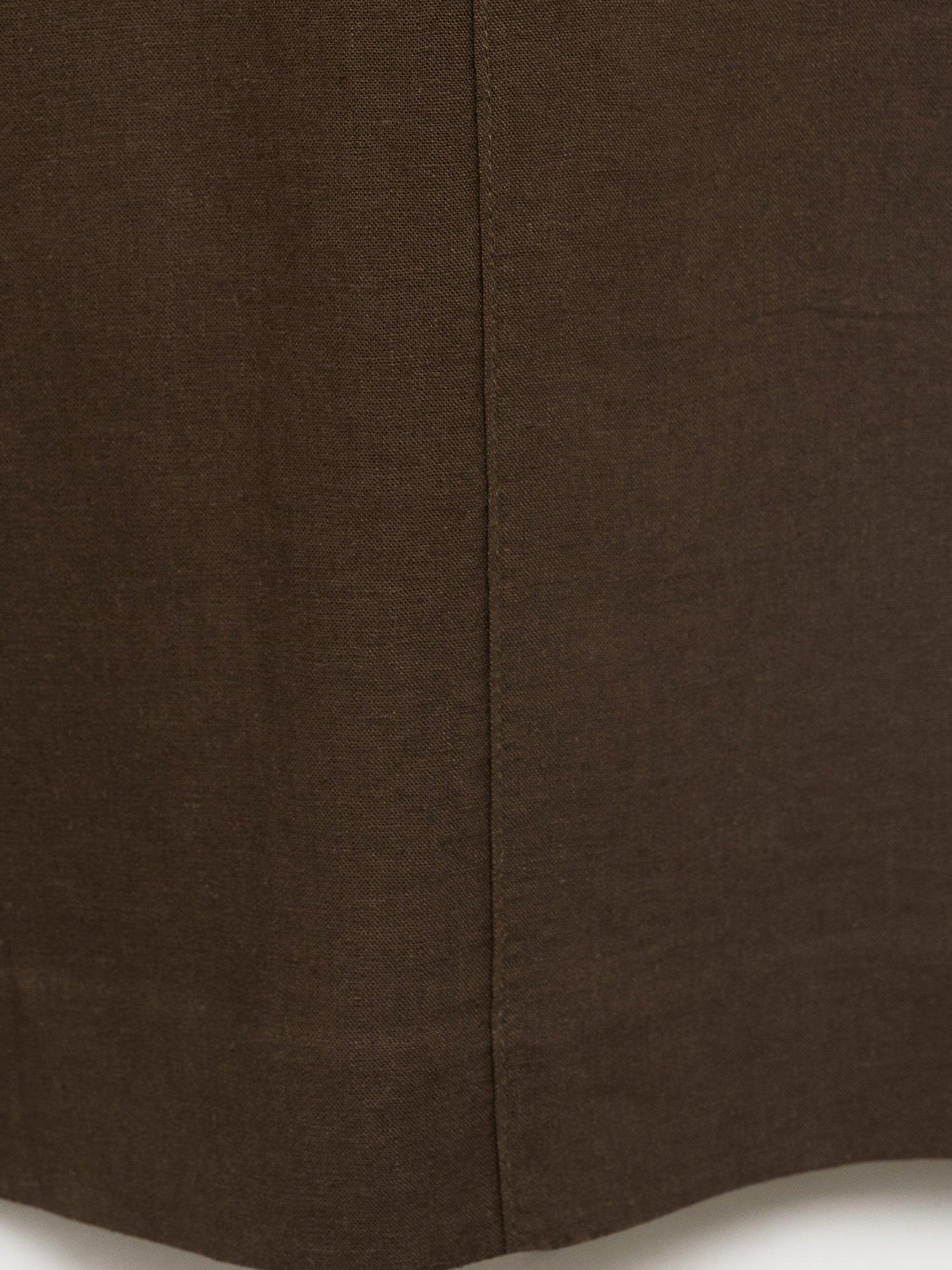 Product image 5 of 8, which shows Mango Scott Linen Rich Trousers, Medium Brown, XXS
