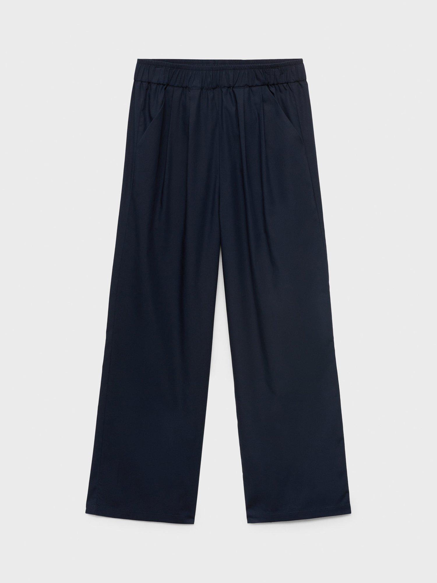 Product image 3 of 7, which shows Mango Tomy-H Cotton Blend Trousers, Navy, S
