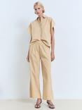 Mango Tomy-H Cotton Blend Trousers, Medium Brown