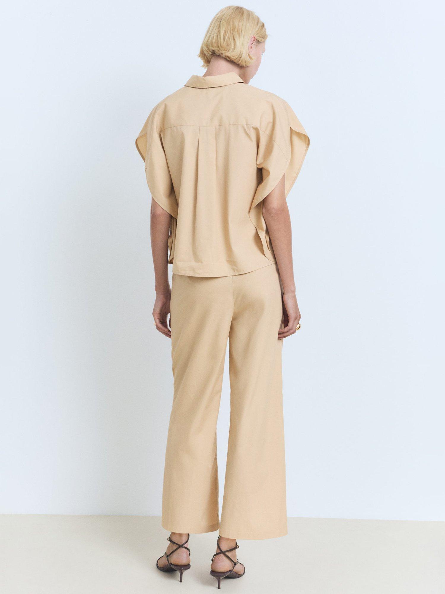 Product image 4 of 8, which shows Mango Tomy-H Cotton Blend Trousers, Medium Brown, L