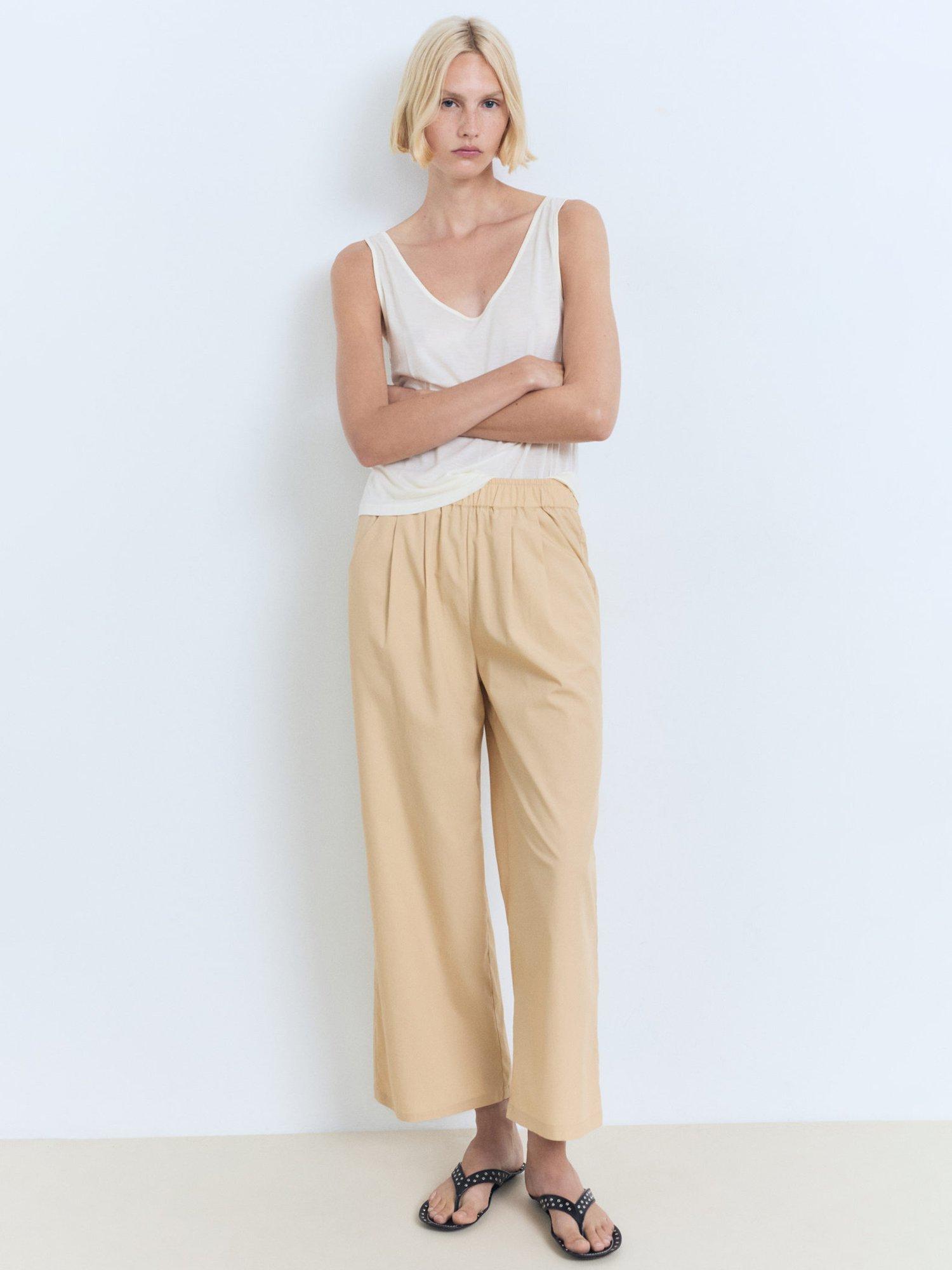 Product image 7 of 8, which shows Mango Tomy-H Cotton Blend Trousers, Medium Brown, L