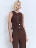 Mango Nina Tailored Waistcoat, Brown