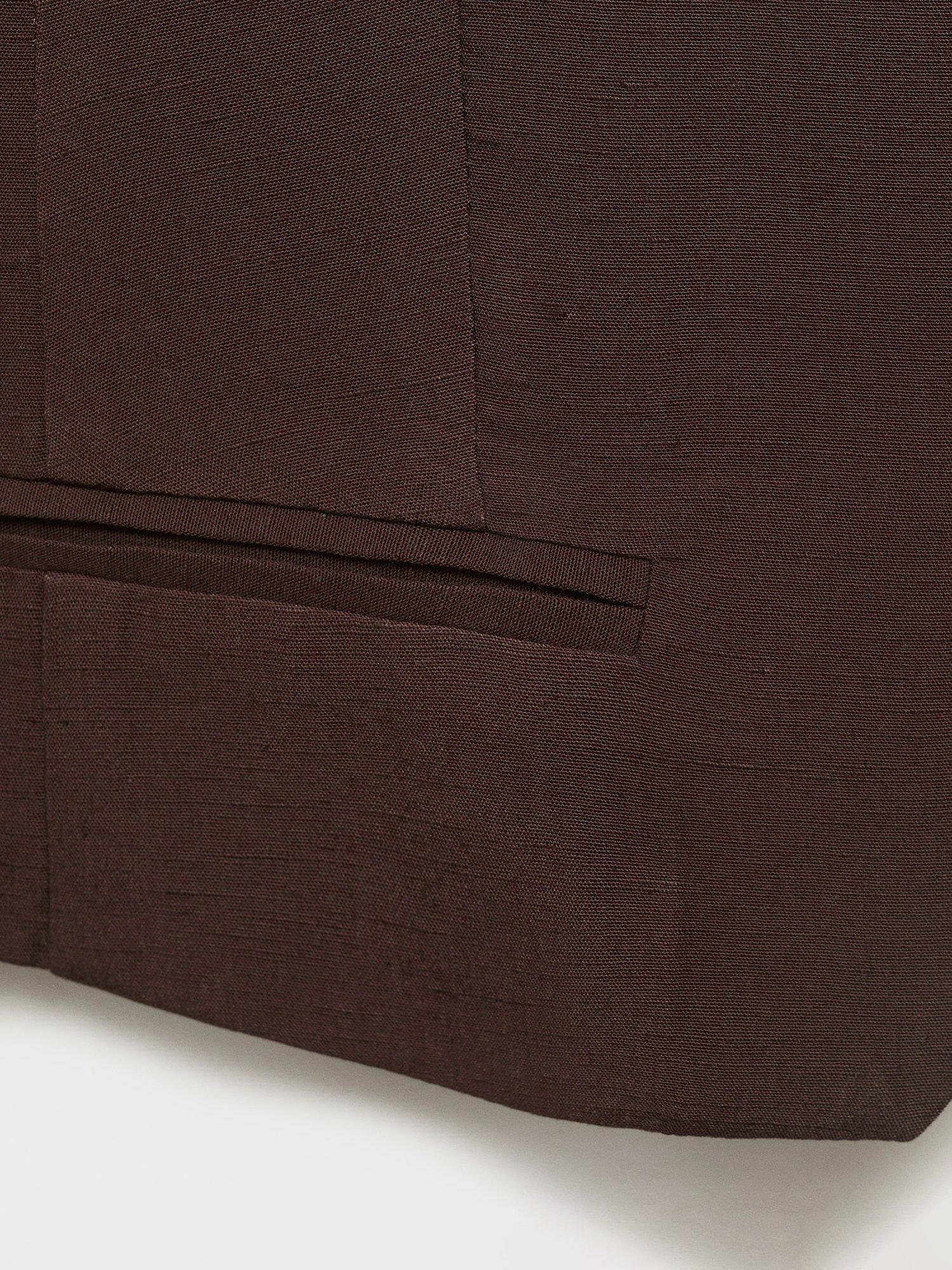 Product image 5 of 8, which shows Mango Nina Tailored Waistcoat, Brown, L