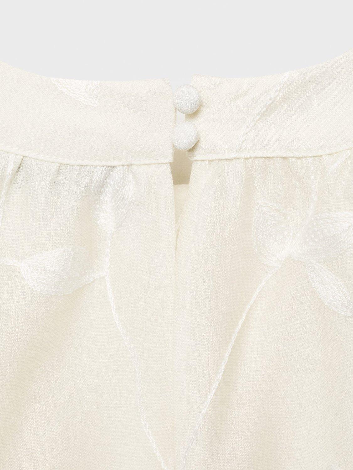 Product image 5 of 8, which shows Mango Tania-H Embroidered Sleeveless Top, Natural White, S