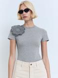 Mango Vigo-H Crochet Detail Cotton Blend T-Shirt