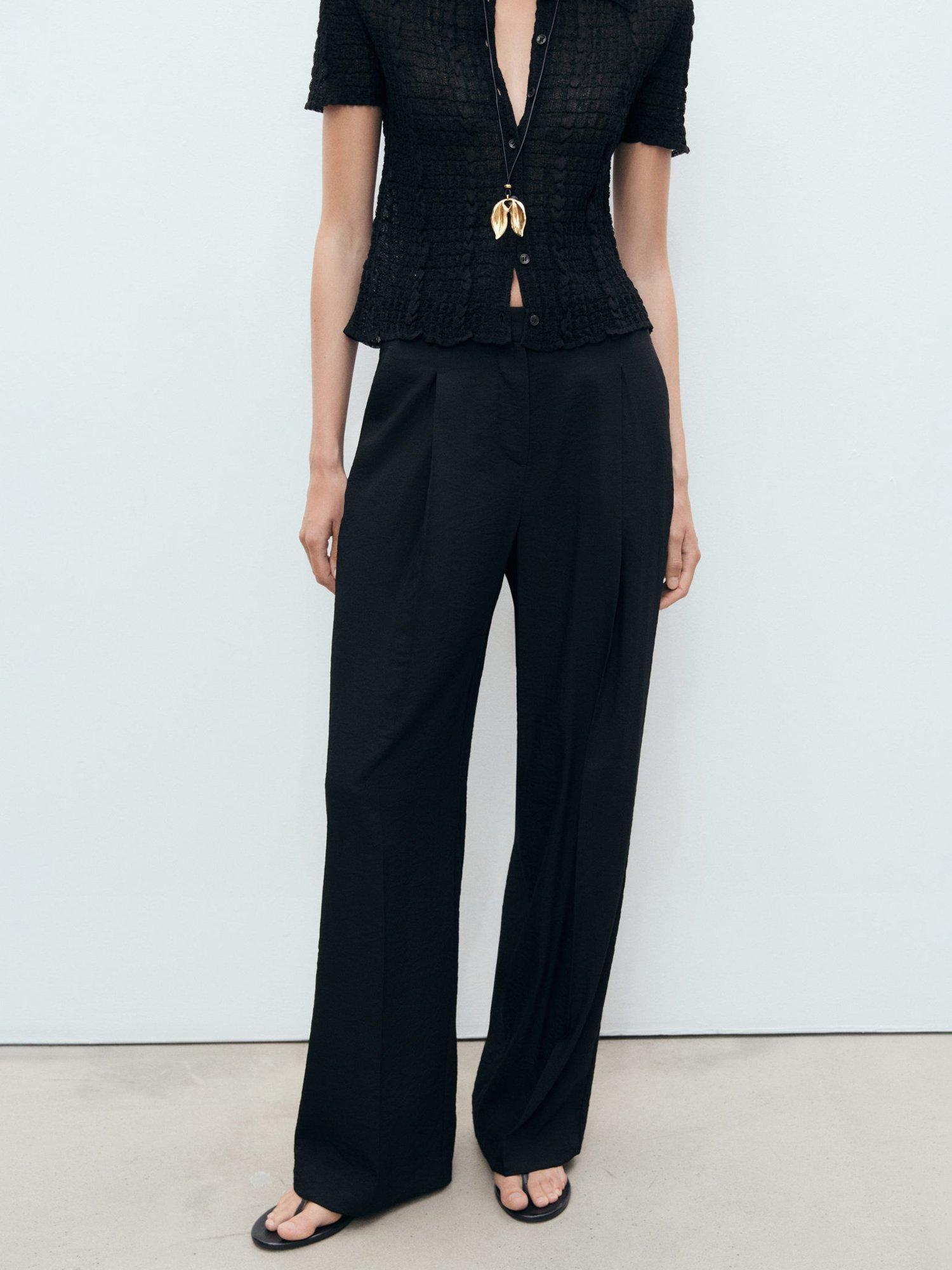 Product image 1 of 8, which shows Mango Carla Tailored Trousers, Black, 8