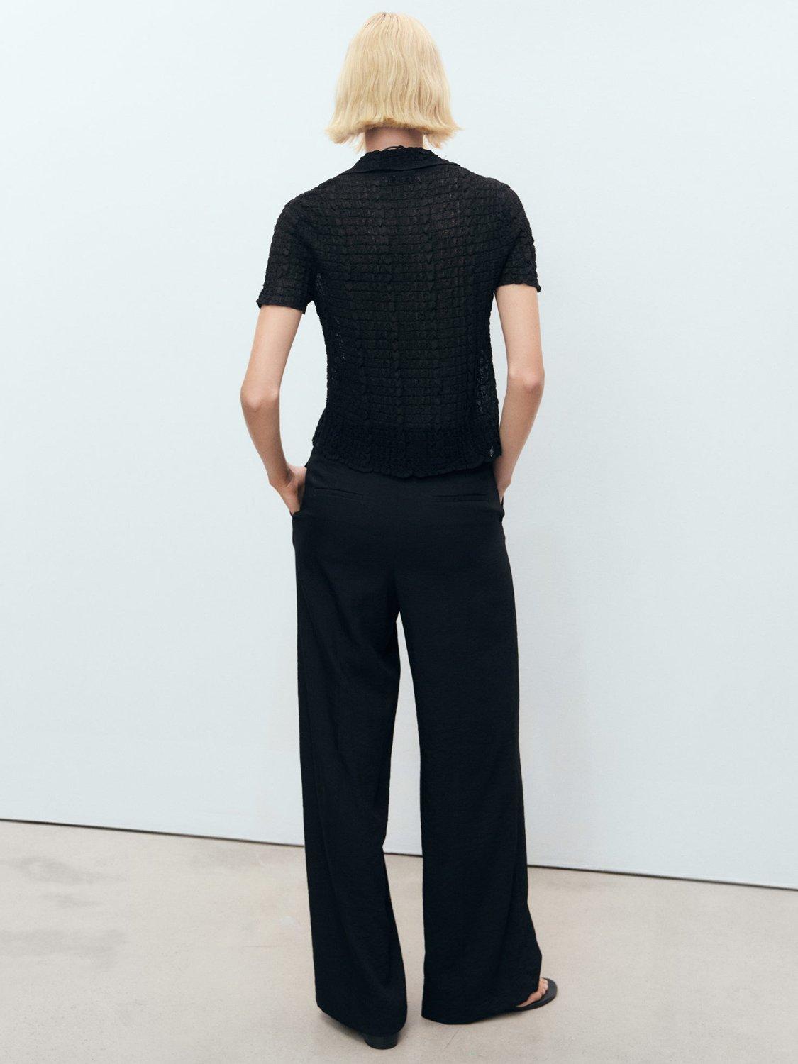 Product image 4 of 8, which shows Mango Carla Tailored Trousers, Black, 8