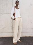 Mango Carla Tailored Trousers, Pastel Grey