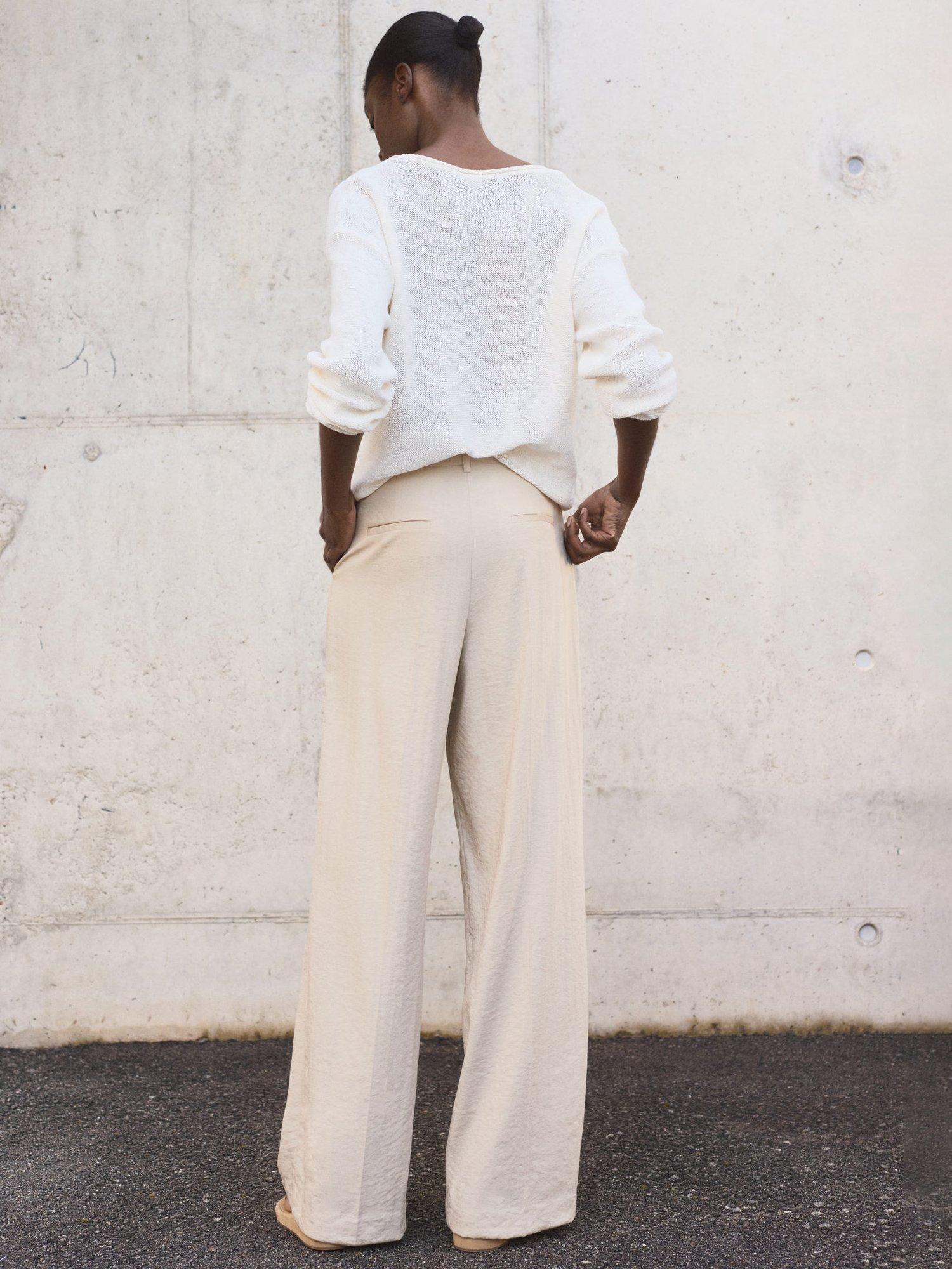 Product image 4 of 9, which shows Mango Carla Tailored Trousers, Pastel Grey, 8