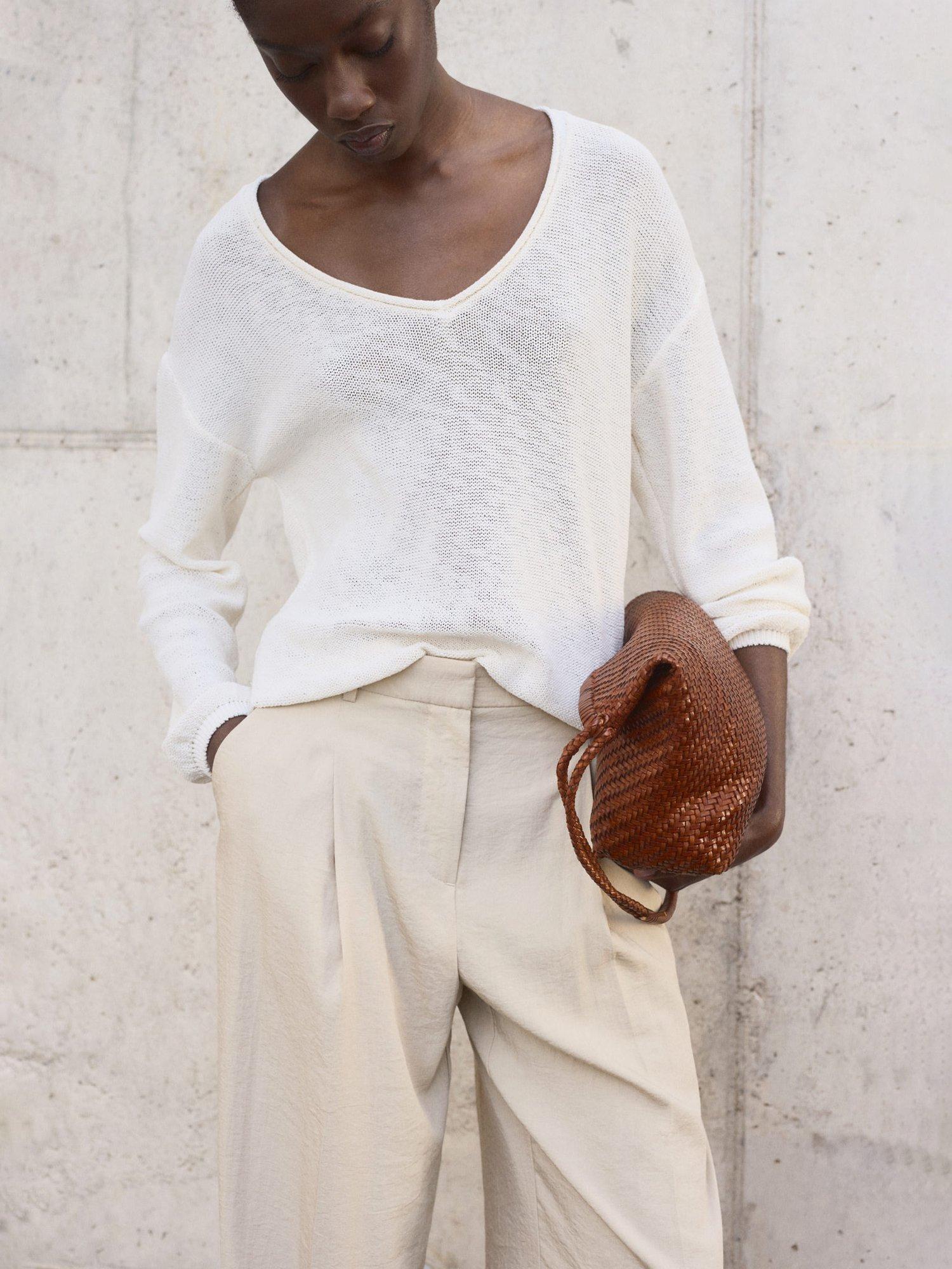 Product image 6 of 9, which shows Mango Carla Tailored Trousers, Pastel Grey, 8