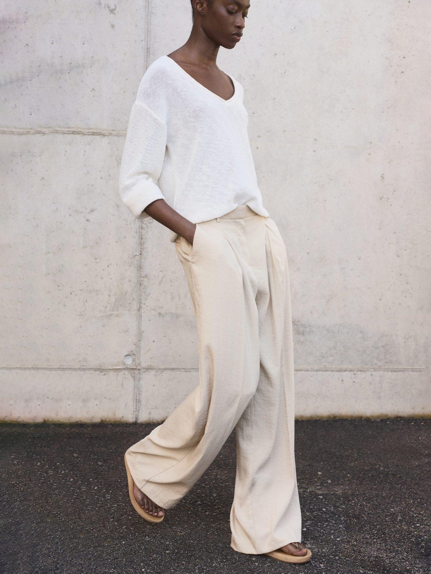 Product image 7 of 9, which shows Mango Carla Tailored Trousers, Pastel Grey, 8