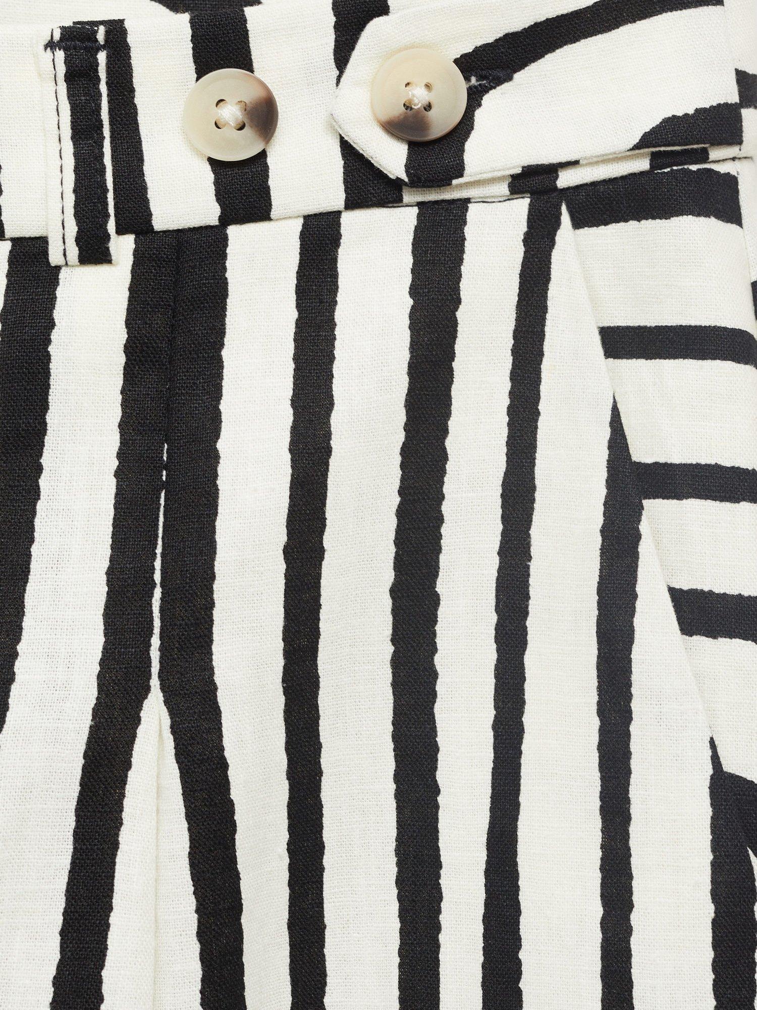 Product image 5 of 8, which shows Mango Doty Cotton Linen Blend Geometric Print Trousers, Natural White, 10