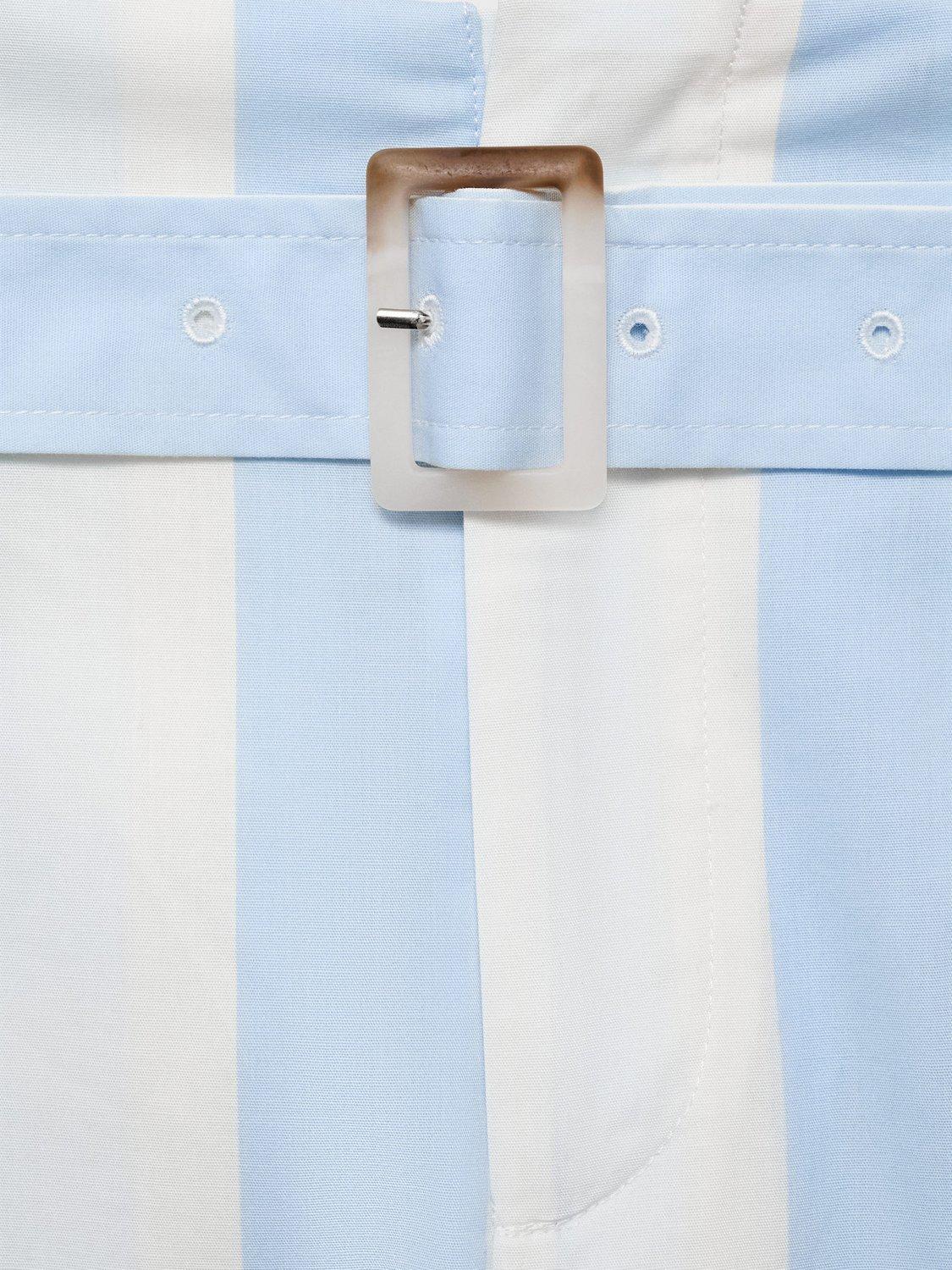 Product image 8 of 8, which shows Mango Dulce Stripe Wide Leg Culottes, Pastel Blue/Multi, 10