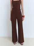 Mango Evan Flowy Straight Fit Cotton Blend Trousers