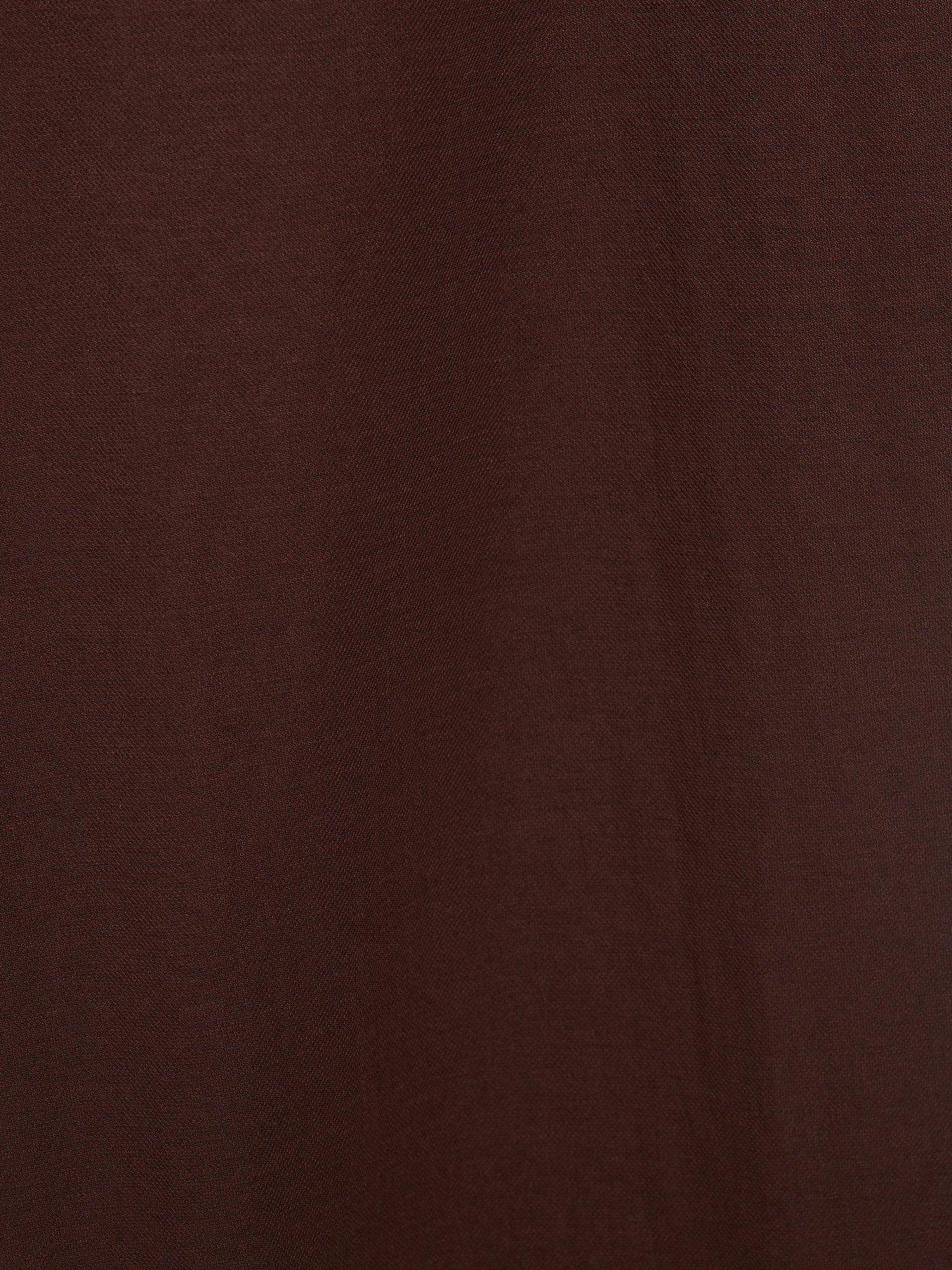 Product image 5 of 8, which shows Mango Evan Flowy Straight Fit Cotton Blend Trousers, Dark Brown, S