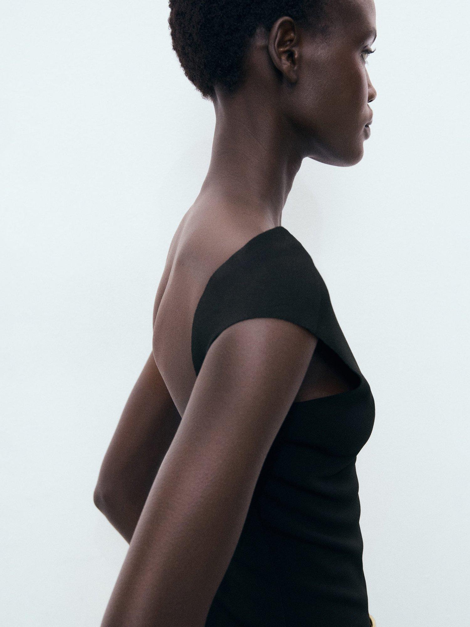 Product image 6 of 7, which shows Mango Sleeveless Backless Top, Black, L