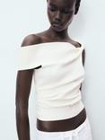 Mango Benji Linen Blend Asymmetrical Strapless Top