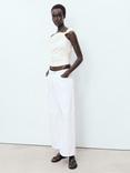 Mango Benji Linen Blend Asymmetrical Strapless Top
