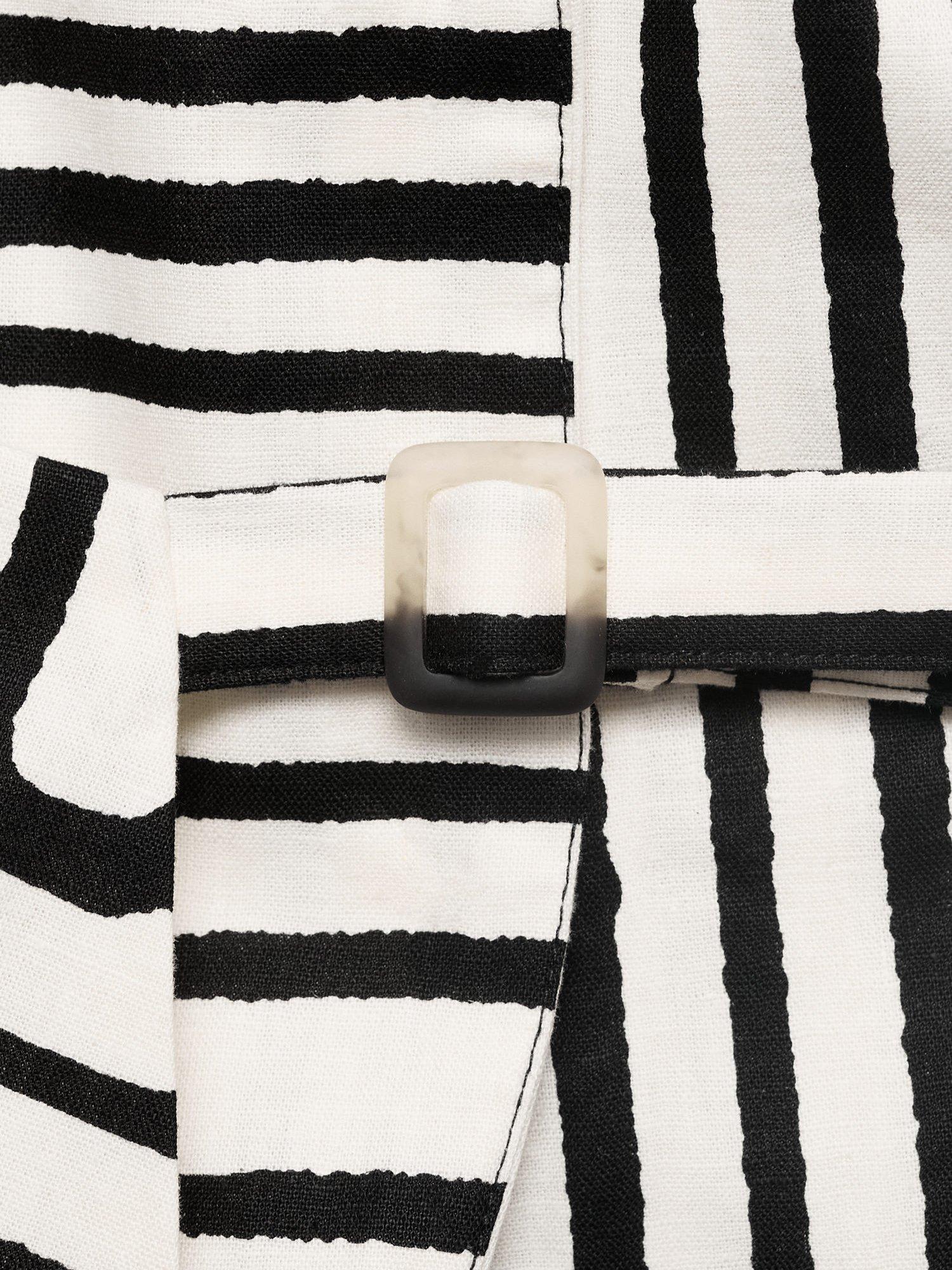 Product image 5 of 7, which shows Mango Doty Geometric Linen Rich Wasitcoat, Natural White, L