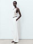 Mango Floreta Tie Closure Open-Back Crochet Top