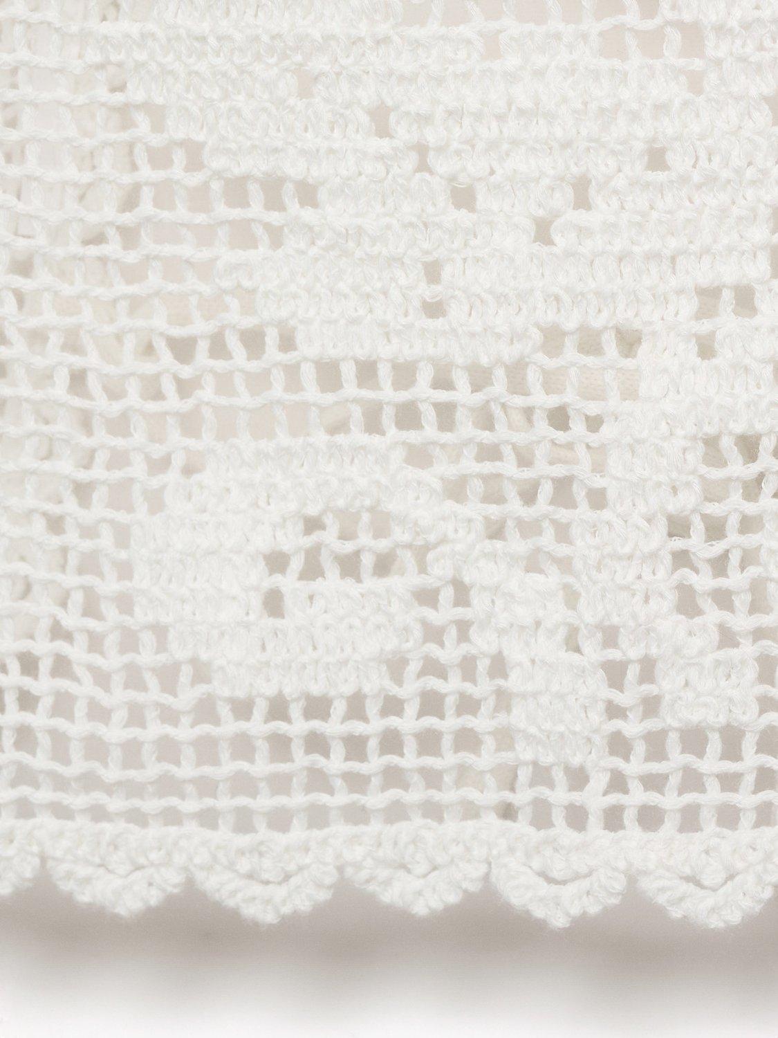 Product image 5 of 7, which shows Mango Floreta Tie Closure Open-Back Crochet Top, Natural White, M