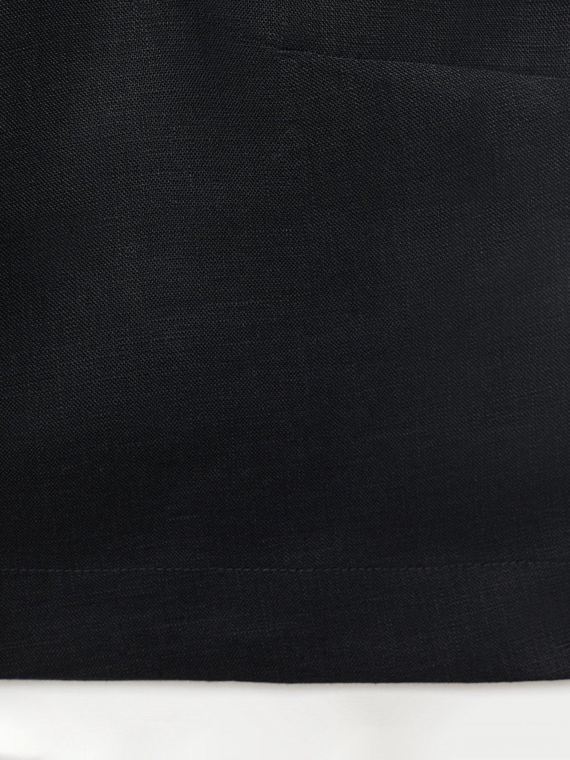 Product image 5 of 8, which shows Mango Fred Round Neck Sleeveless Linen Crop Top, Black, XS