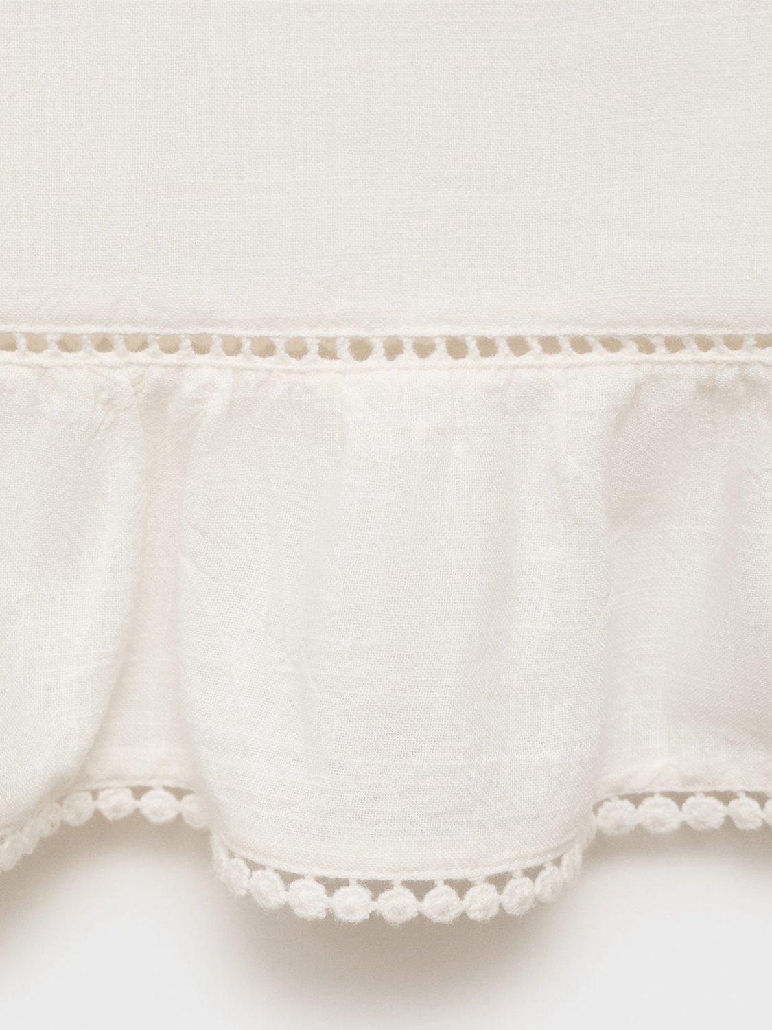 Product image 5 of 8, which shows Mango Gidget Lace Embroidered Top, Natural White, XS