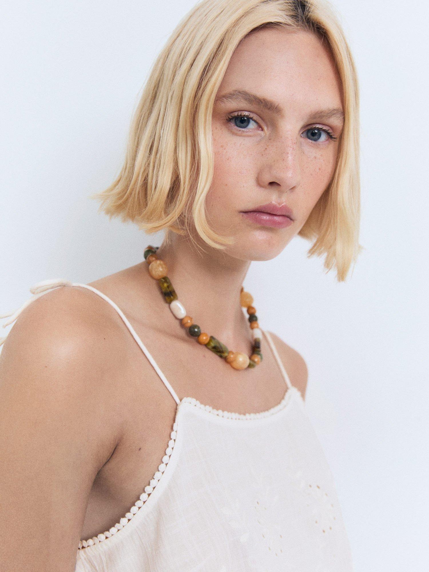 Product image 6 of 8, which shows Mango Gidget Lace Embroidered Top, Natural White, XS