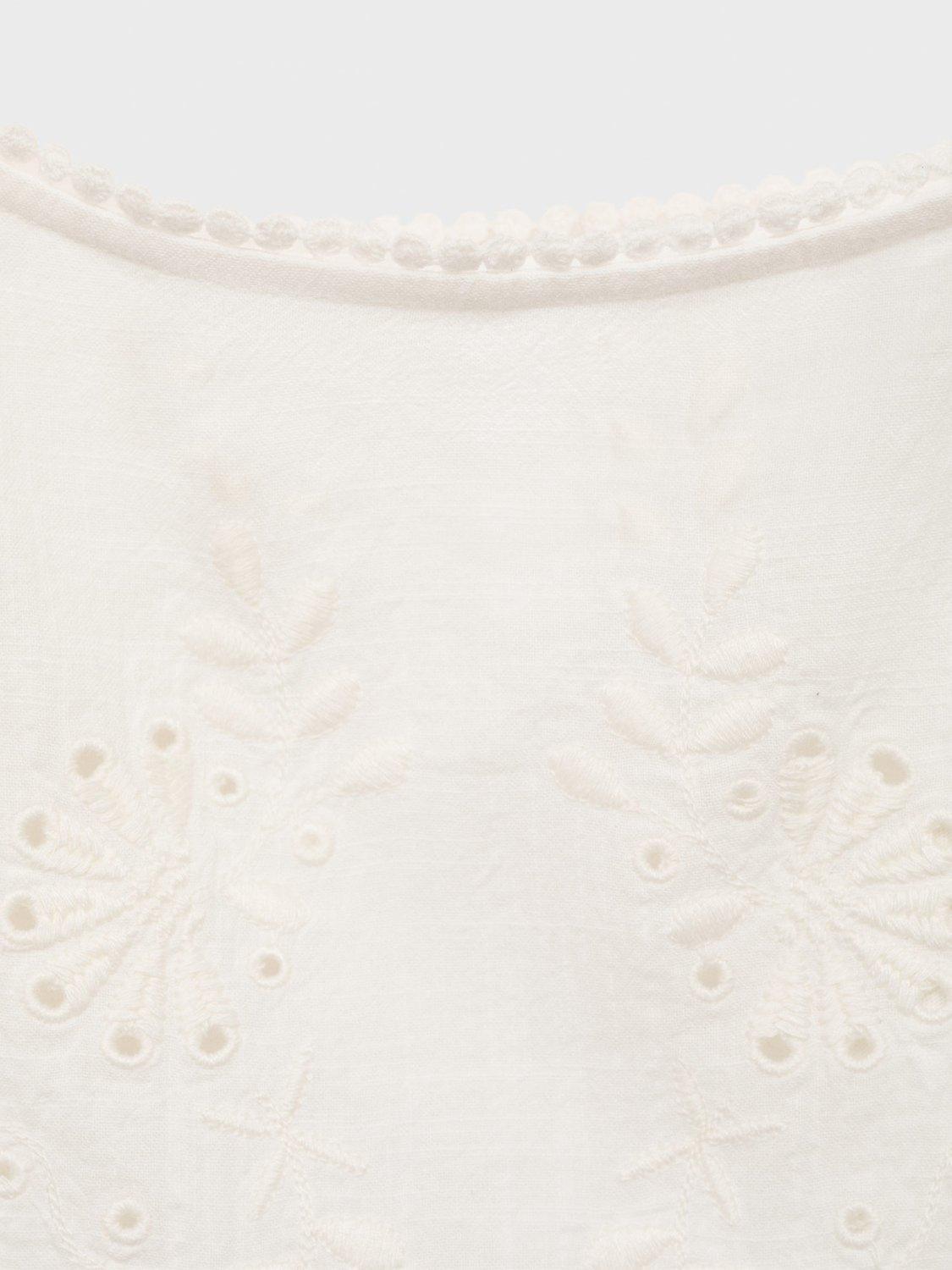 Product image 8 of 8, which shows Mango Gidget Lace Embroidered Top, Natural White, XS