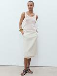 Mango Gonzalo Cotton Blend Crochet Strap Top, Natural White