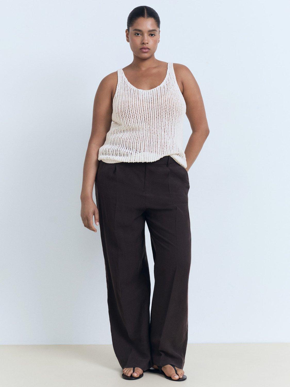 Product image 7 of 8, which shows Mango Gonzalo Cotton Blend Crochet Strap Top, Natural White, XS