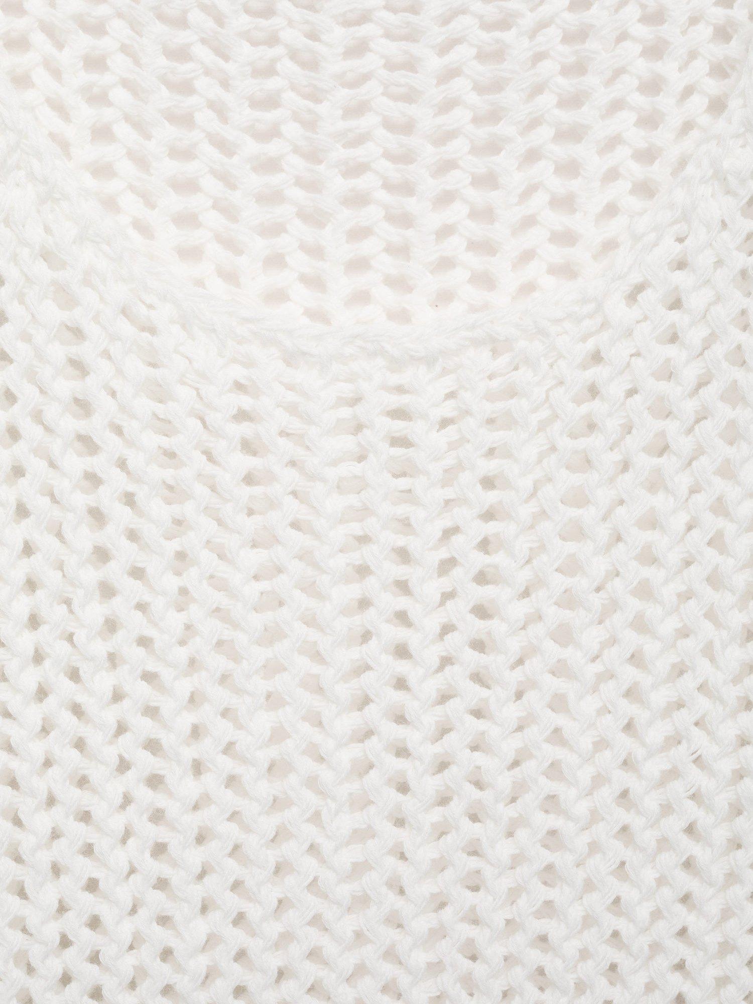 Product image 8 of 8, which shows Mango Gonzalo Cotton Blend Crochet Strap Top, Natural White, XS