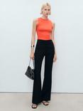Mango Hernan Round Neck Fire-Knit Viscose Blend Sleeveless Top