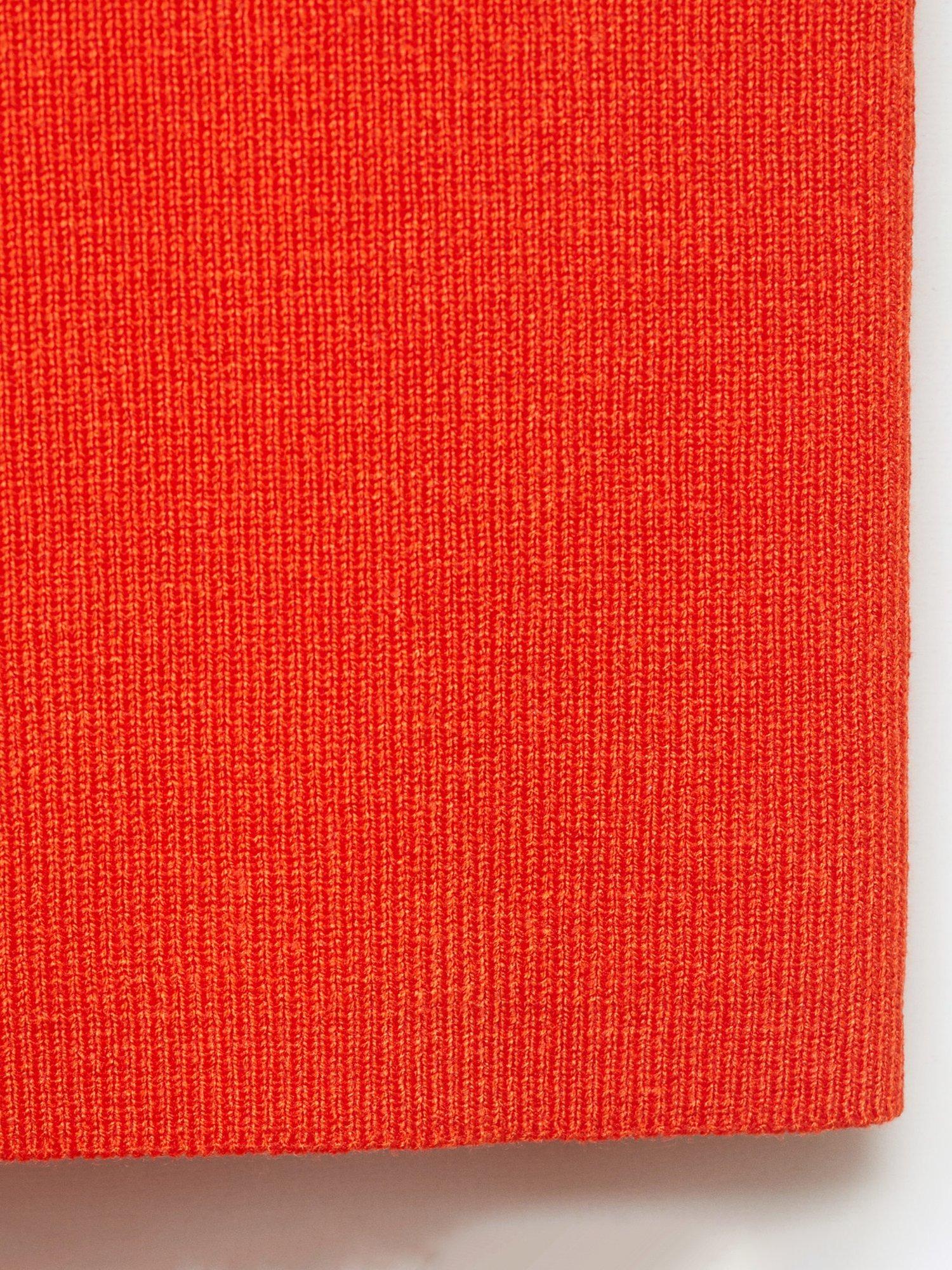 Product image 6 of 6, which shows Mango Hernan Round Neck Fire-Knit Viscose Blend Sleeveless Top, Orange, L