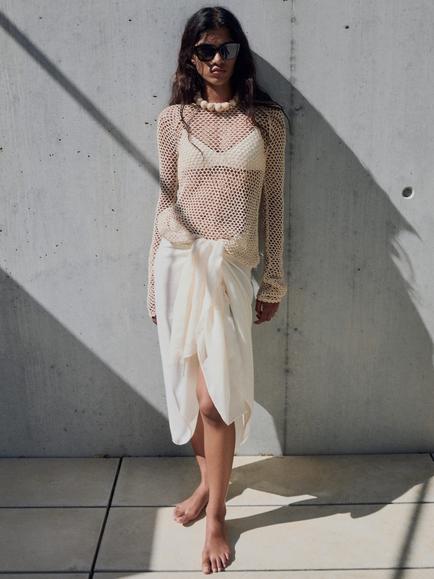 Mango Jack Crochet Jumper, Natural White, Natural White