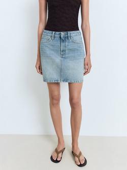 Mango Tacy Denim Mini Skirt, Mid Blue, Mid Blue