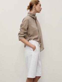 Mango Amina Denim Bermuda Shorts - view 2, White