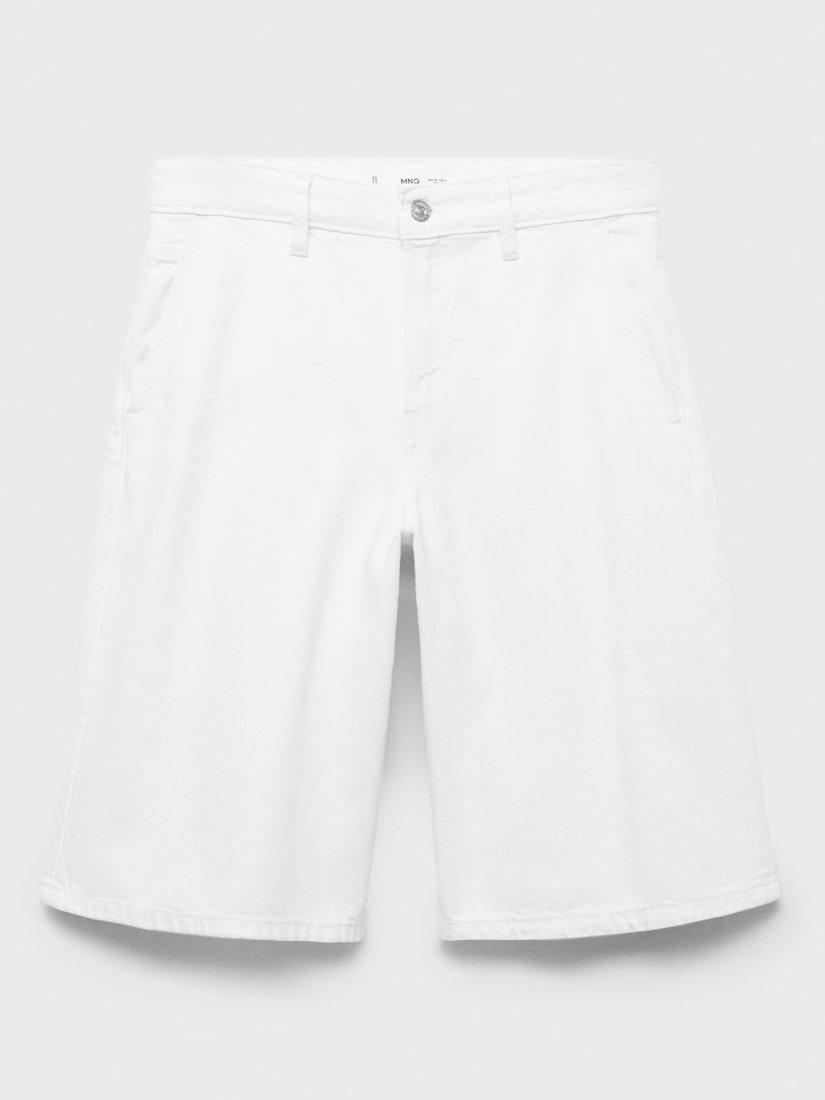 Product image 4 of 6, which shows Mango Amina Denim Bermuda Shorts, White, 4