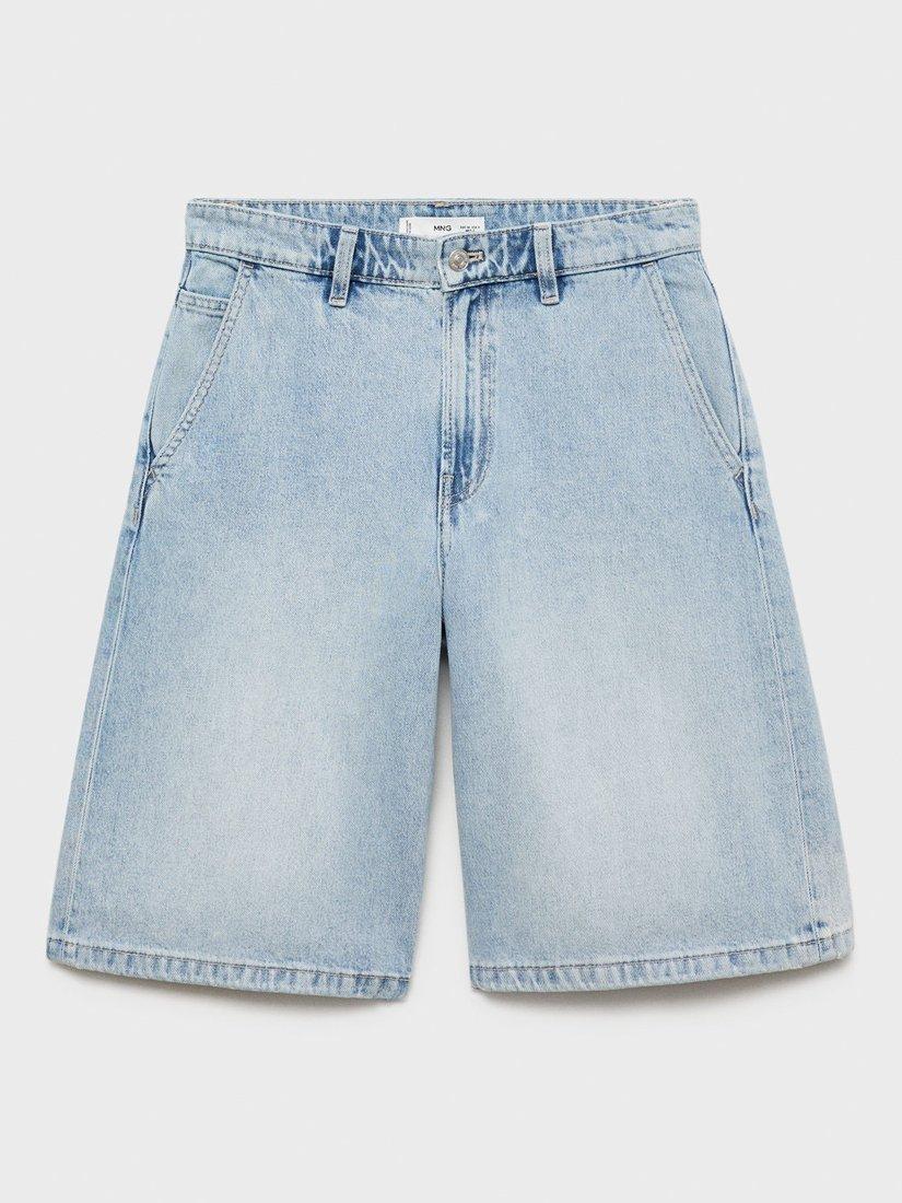 Product image 3 of 8, which shows Mango Amina Denim Bermuda Shorts, Sky Blue, 4