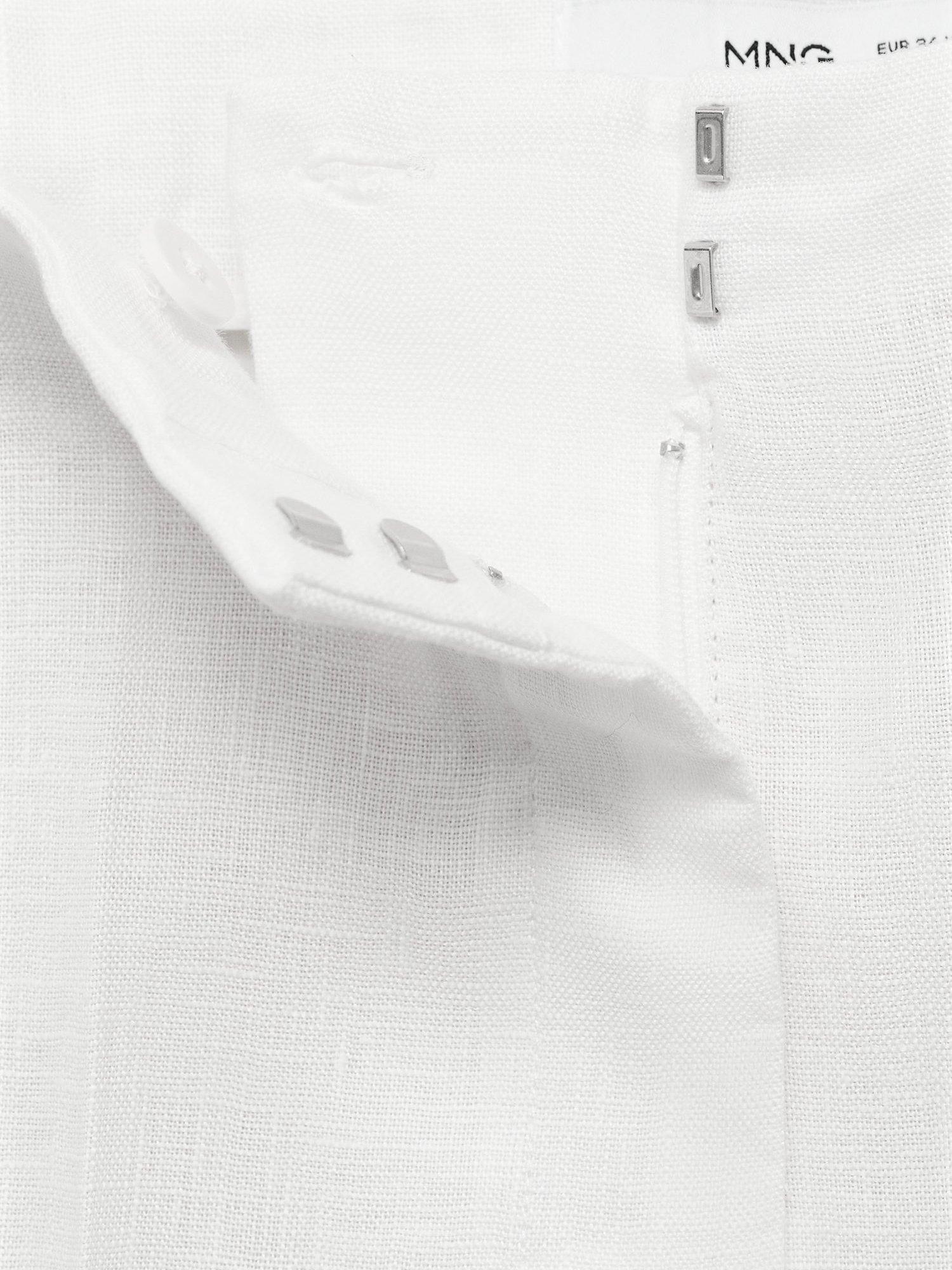 Product image 5 of 8, which shows Mango Boreli Pure Linen Shorts, Natural White, 4