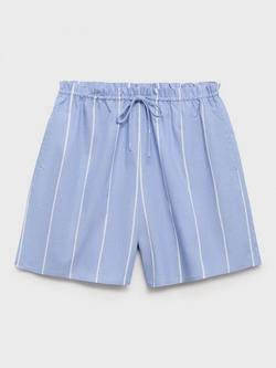 Mango Elsa Stripe Shorts, Medium Blue - view 2, Medium Blue