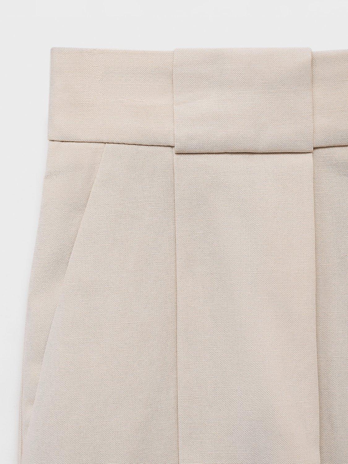 Product image 5 of 7, which shows Mango Greta Pleat Tailored Shorts, Light Beige, 8