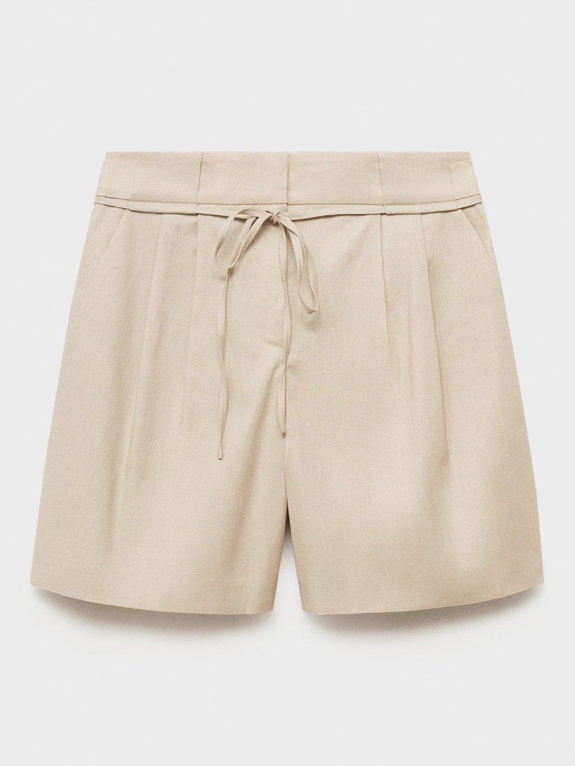 Product image 3 of 7, which shows Mango Paulo Linen Rich Shorts, Light Beige, 10
