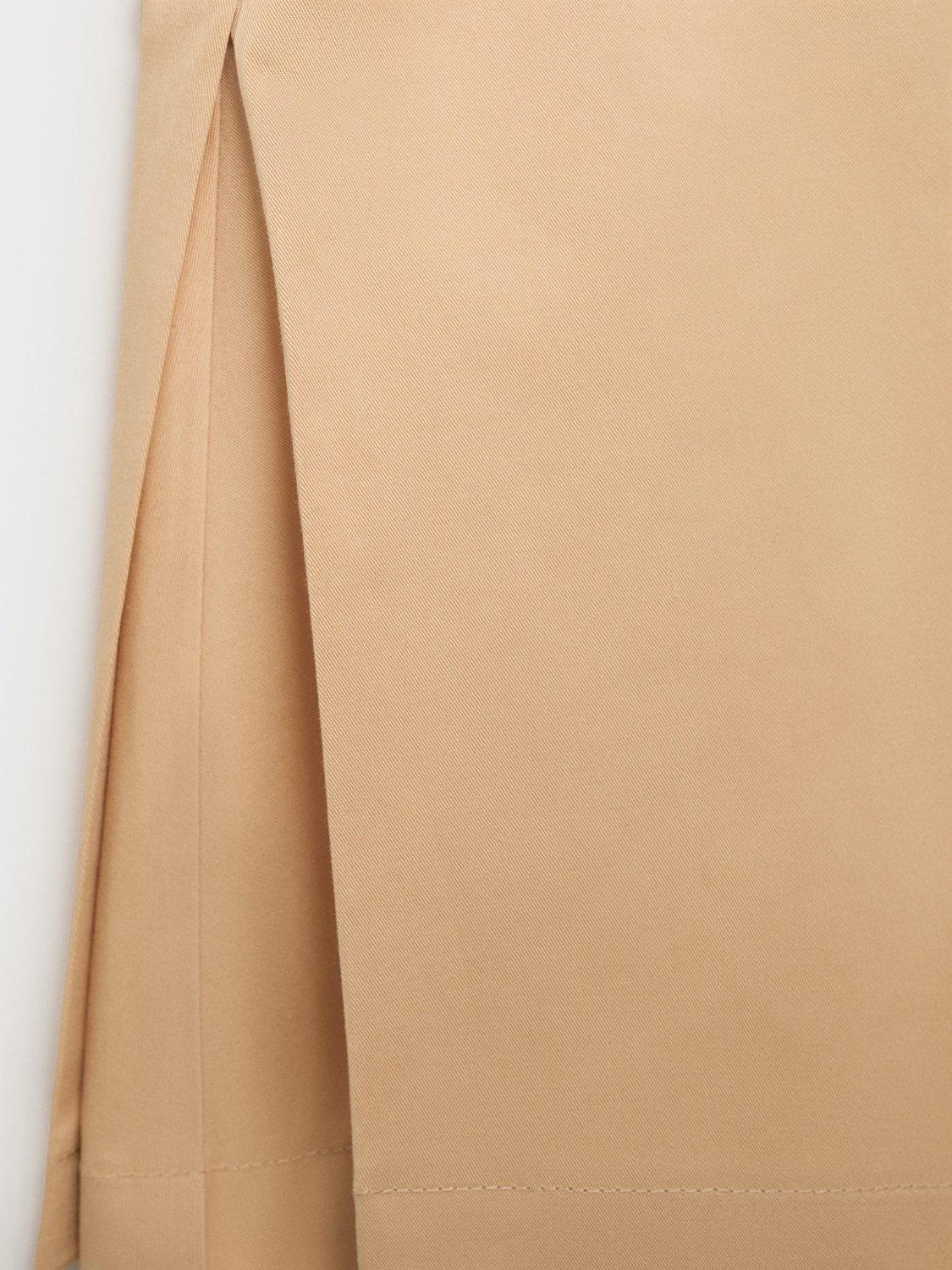 Product image 7 of 7, which shows Mango Noam Side Pleat Shorts, Medium Brown, S