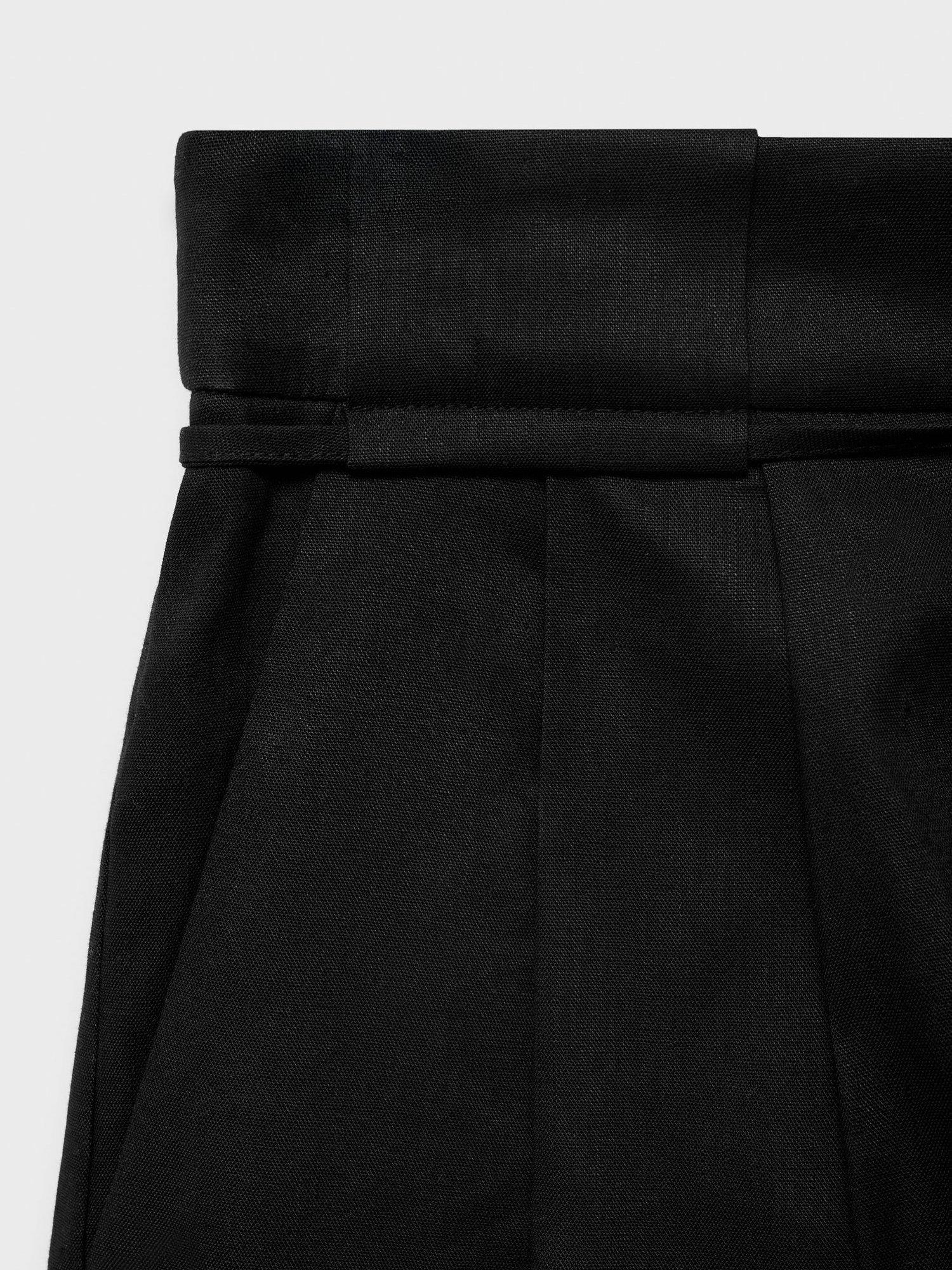 Product image 5 of 6, which shows Mango Paulo Linen Rich Shorts, Black, 4