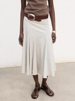 Mango Aina Pleated Midi Skirt, Grey, Grey