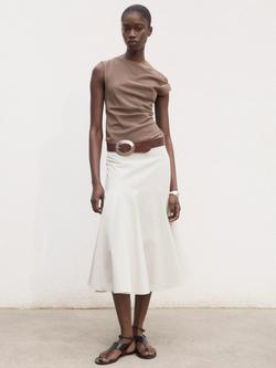 Mango Aina Pleated Midi Skirt, Grey - view 2, Grey