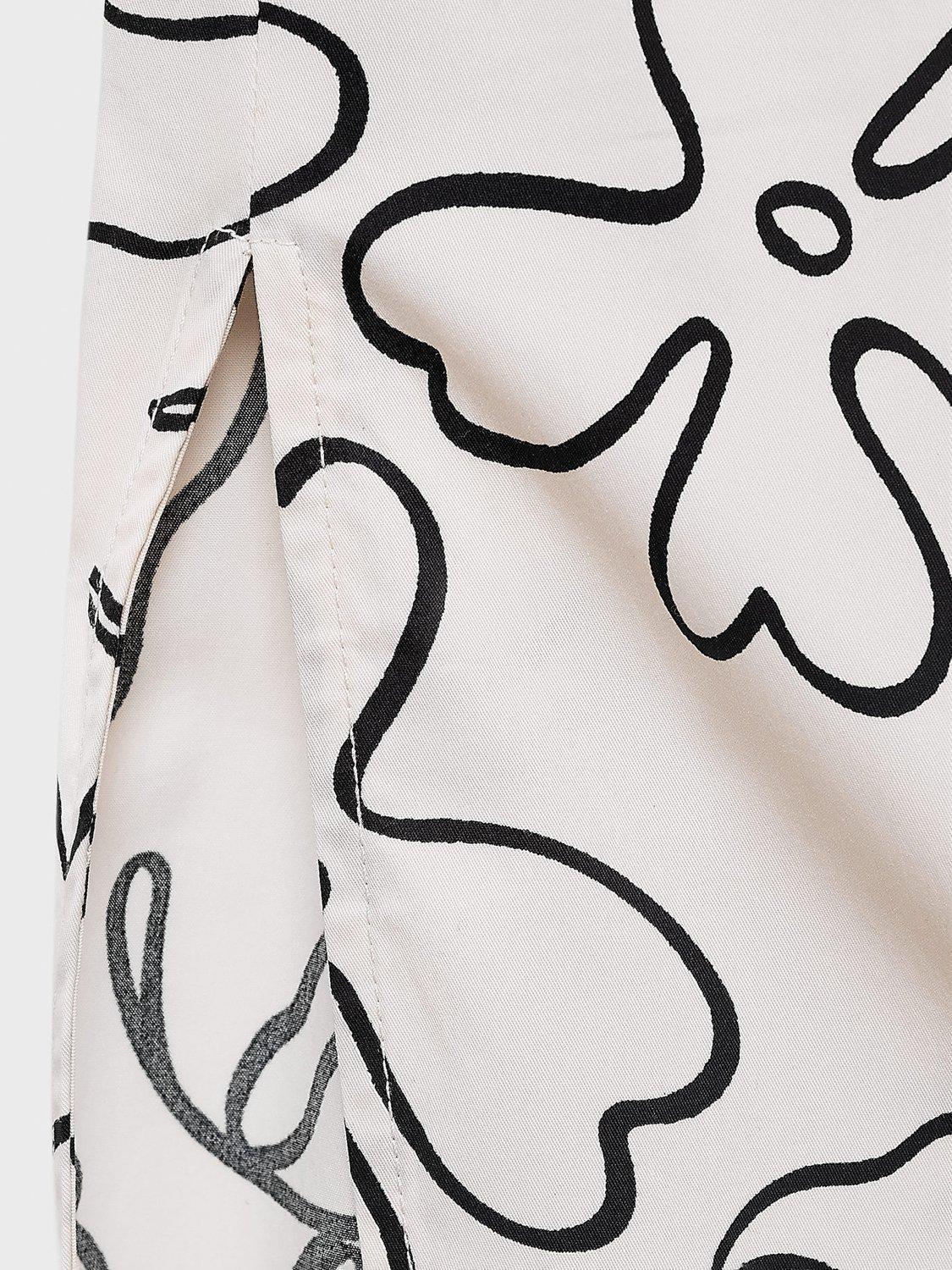 Product image 5 of 7, which shows Mango Ariel Floral Side Slit Midi Skirt, Natural White, 10